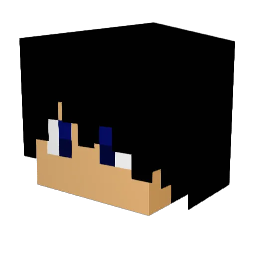 JJ020317 Minecraft avatar head, 3D render