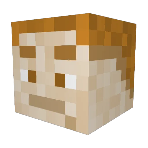 JJ09138 Minecraft avatar head, 3D render