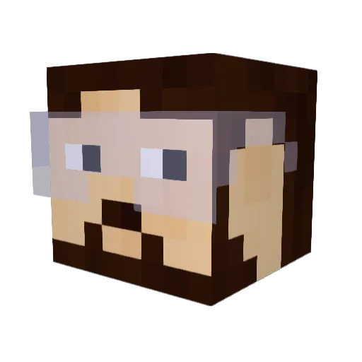 JJ1forces Minecraft avatar head, 3D render