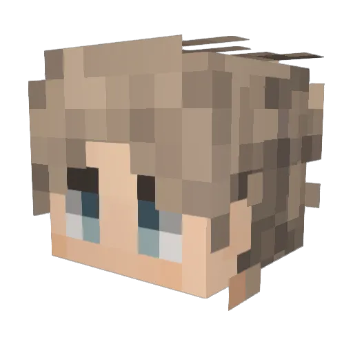 JJCrafty Minecraft avatar head, 3D render