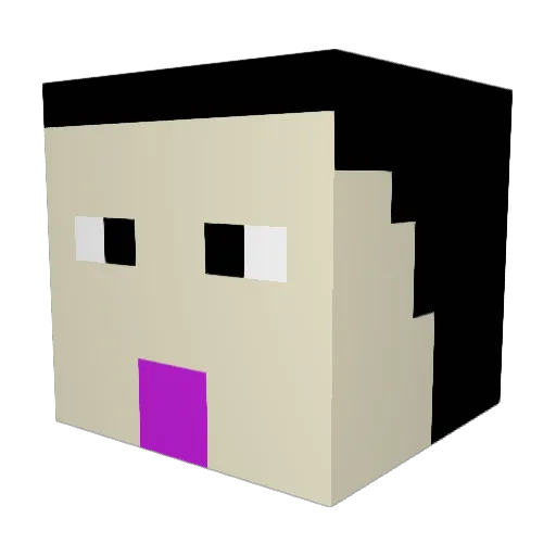 JJFCard Minecraft avatar head, 3D render