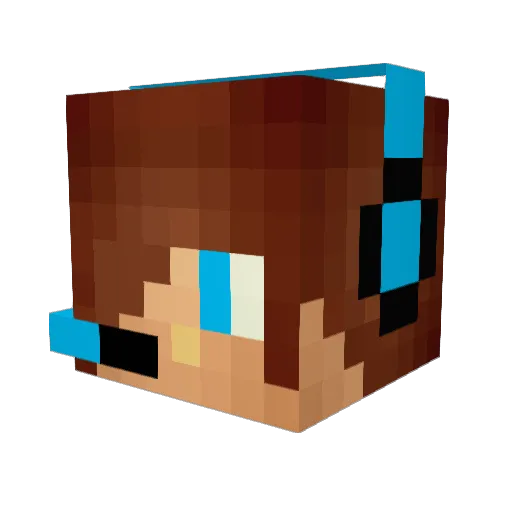 JJGW Minecraft avatar head, 3D render