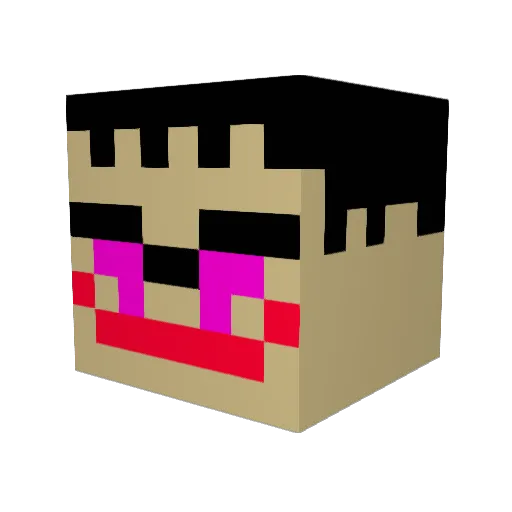JJH130323 Minecraft avatar head, 3D render