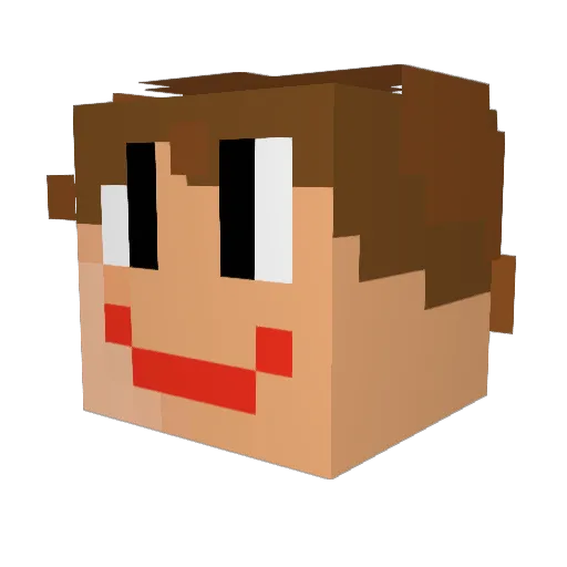 JJMF3202 Minecraft avatar head, 3D render