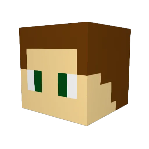 JJMinecart Minecraft avatar head, 3D render