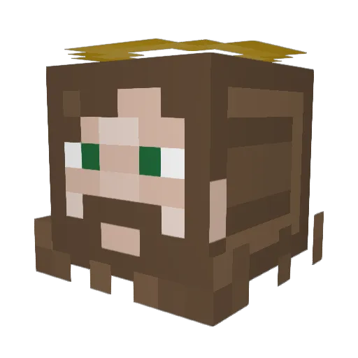 JJMooMoo Minecraft avatar head, 3D render