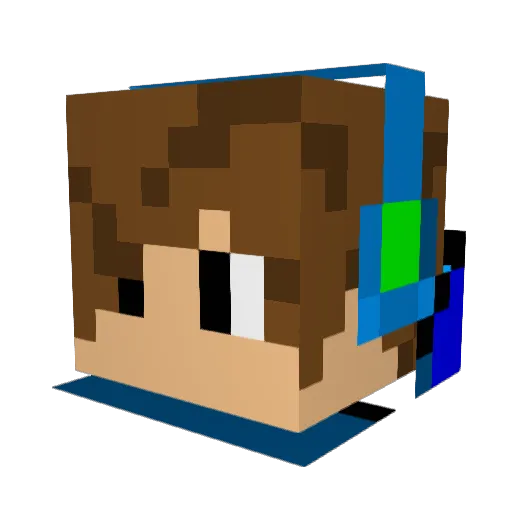 JJRader Minecraft avatar head, 3D render