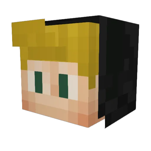 JJTV Minecraft avatar head, 3D render