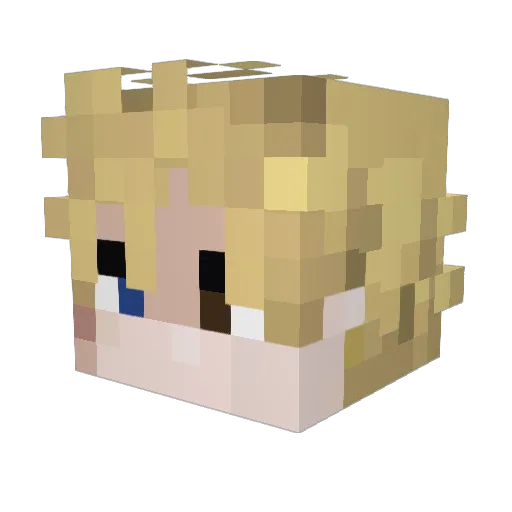 JJXUo Minecraft avatar head, 3D render