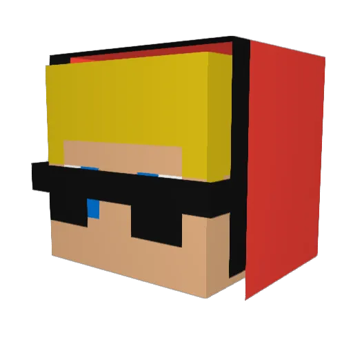 JJZxD03 Minecraft avatar head, 3D render