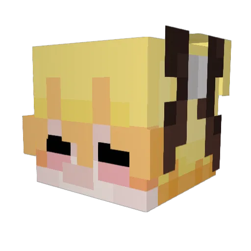 JJ_Blond Minecraft avatar head, 3D render