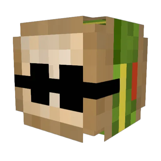 JJ_Wit Minecraft avatar head, 3D render