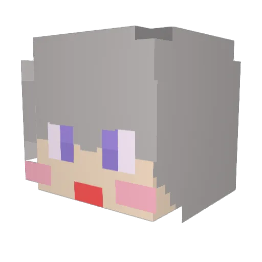 JJingru Minecraft avatar head, 3D render