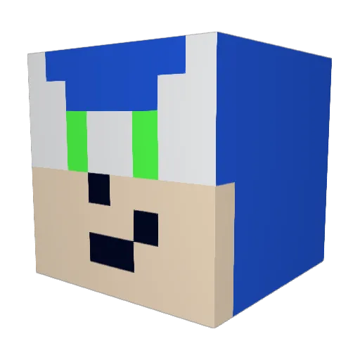 JJsnowball Minecraft avatar head, 3D render