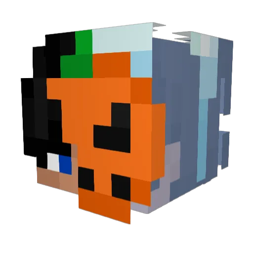 JKQ_ Minecraft avatar head, 3D render