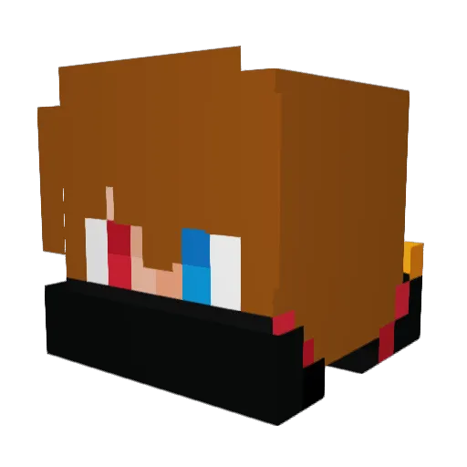 JL000 Minecraft avatar head, 3D render