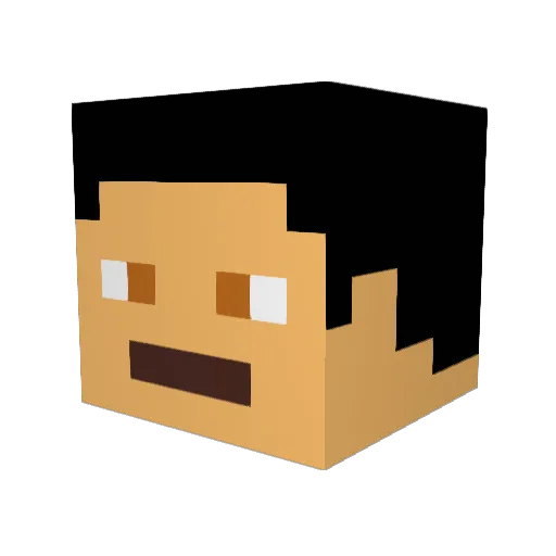 JLRking Minecraft avatar head, 3D render