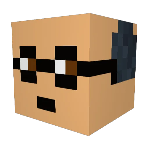 JLv3_ Minecraft avatar head, 3D render