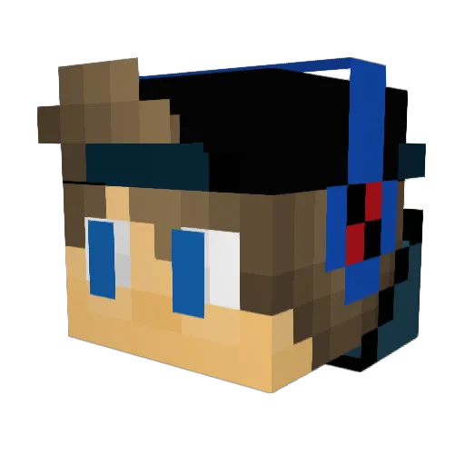 JMC01 Minecraft avatar head, 3D render