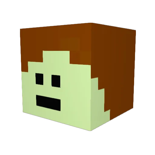 JME25x Minecraft avatar head, 3D render