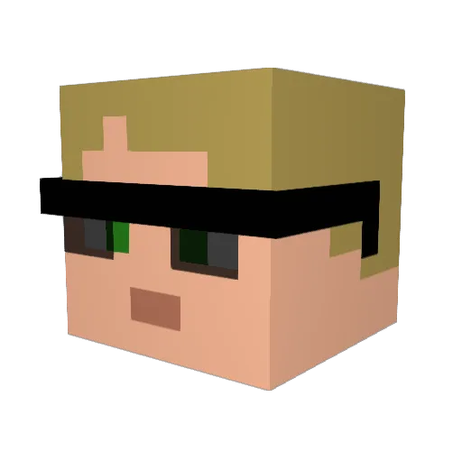 JMSL39 Minecraft avatar head, 3D render