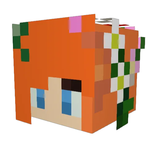 JMTSnow Minecraft avatar head, 3D render