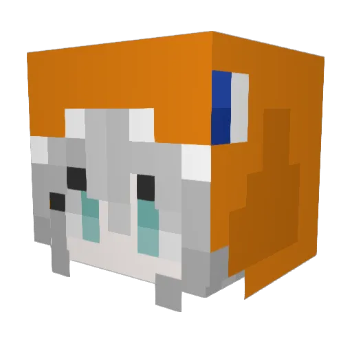 JM_Luci_01 Minecraft avatar head, 3D render