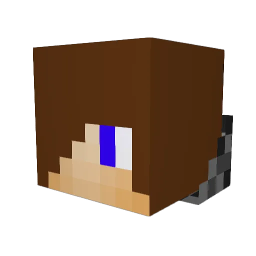 JNB123456 Minecraft avatar head, 3D render