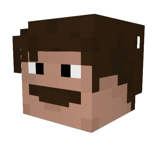 JOHNNDANGER Minecraft avatar head, 3D render