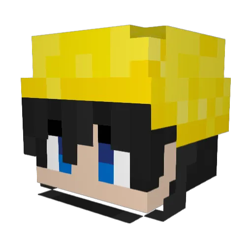 JONZHang Minecraft avatar head, 3D render