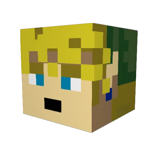 JOURNEY89 Minecraft avatar head, 3D render