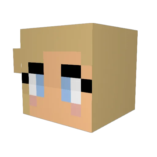 JP8210 Minecraft avatar head, 3D render