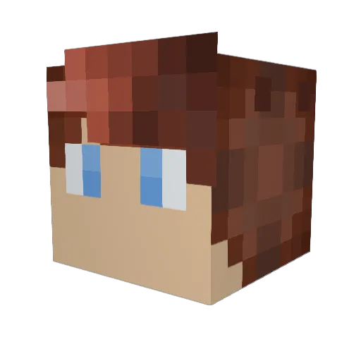 JPDAB Minecraft avatar head, 3D render