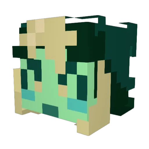 JPRmus Minecraft avatar head, 3D render