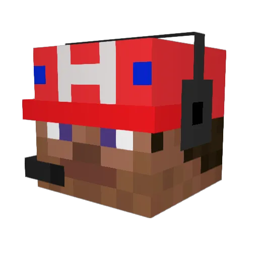 JPVeigar Minecraft avatar head, 3D render