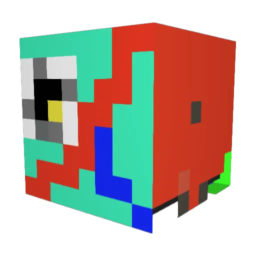 JPfury Minecraft avatar head, 3D render