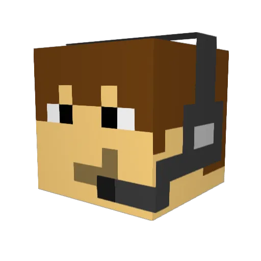 JRQ911 Minecraft avatar head, 3D render