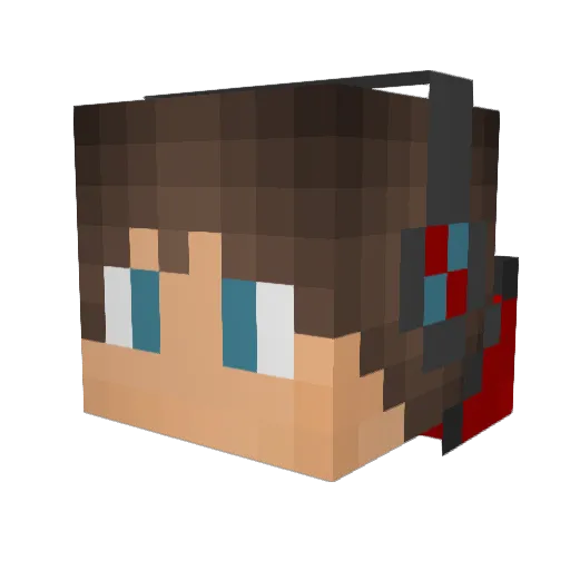 JRYDER34 Minecraft avatar head, 3D render