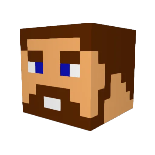 JSPdu38 Minecraft avatar head, 3D render