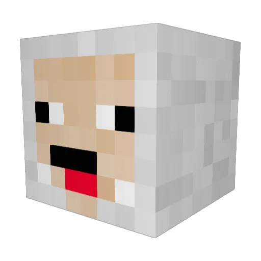 JSheeps Minecraft avatar head, 3D render
