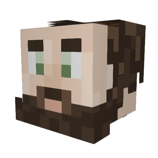 JTBaker Minecraft avatar head, 3D render