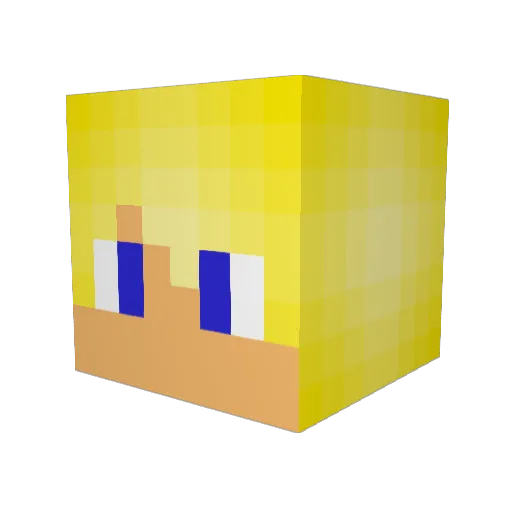 JTCONE Minecraft avatar head, 3D render