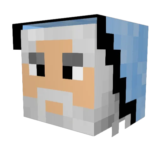 JTGrey Minecraft avatar head, 3D render
