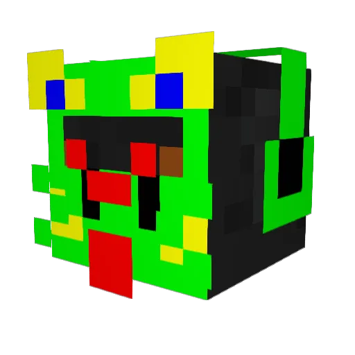 JU4NP1 Minecraft avatar head, 3D render