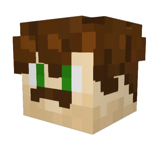 JU5E Minecraft avatar head, 3D render