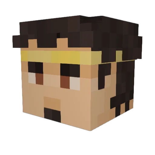 JU5TJ4Y Minecraft avatar head, 3D render