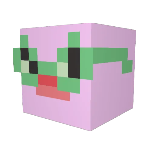 JUHE08 Minecraft avatar head, 3D render