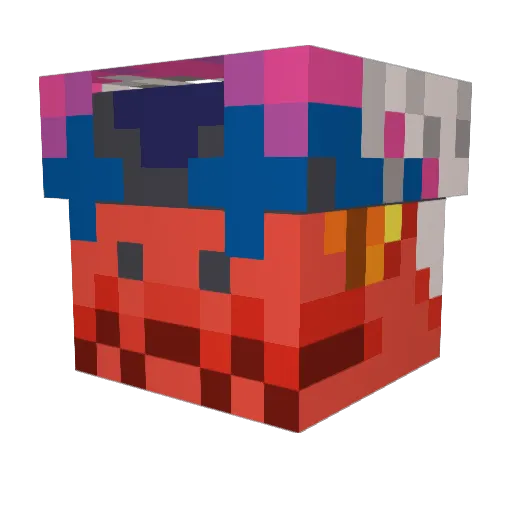 JUN1MONG Minecraft avatar head, 3D render