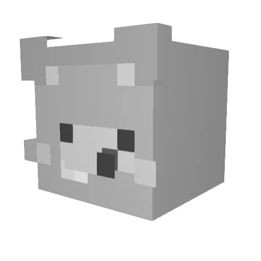 JUNA2247 Minecraft avatar head, 3D render