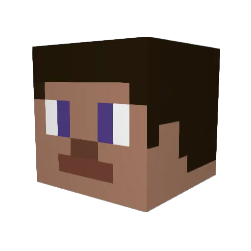 JUND000 Minecraft avatar head, 3D render